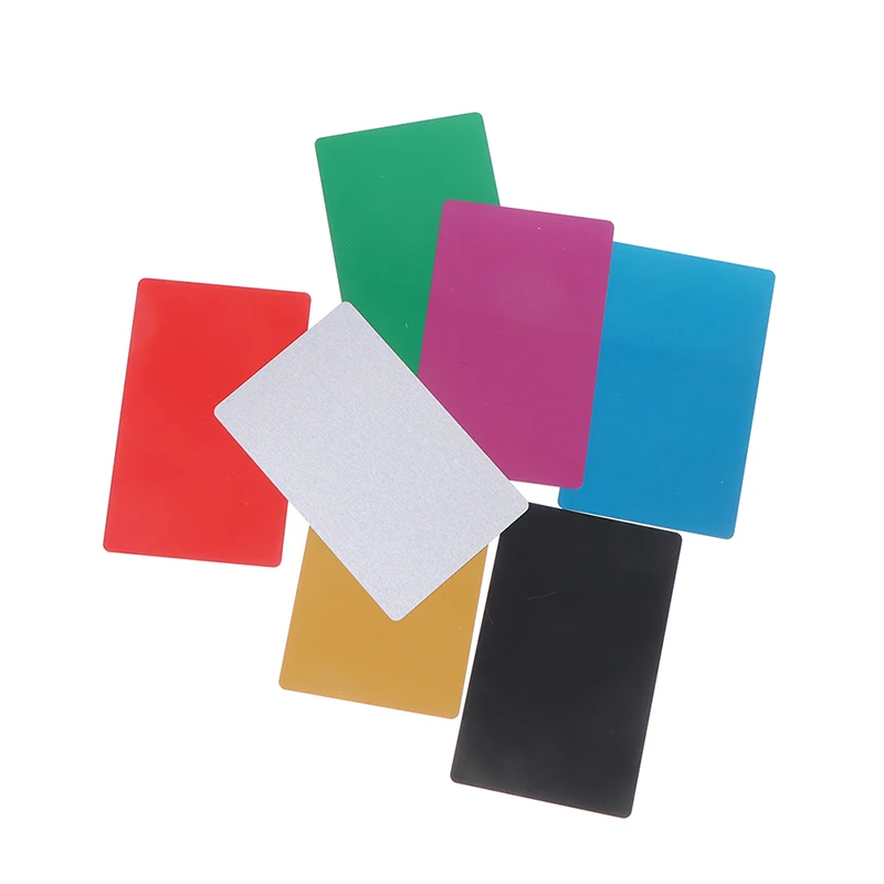 10PCS Blank Metal Business Card Colorful Aluminum Alloy Blanks Card DIY Laser Printing Office Supplies