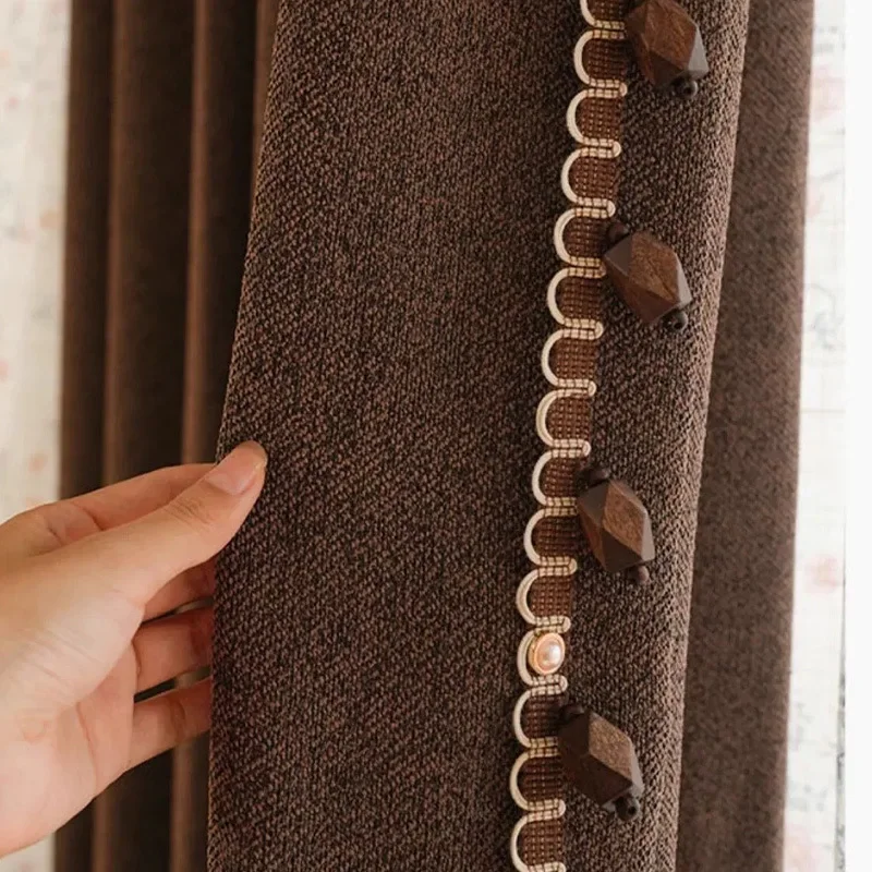 Retro Blackout Curtains for Living Room Luxurious Lounge Drapes Window Treatments Thermal Insulated Thick Full Shading Panels