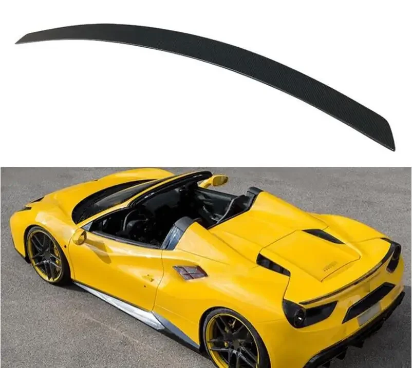 For Ferrari 488 GTB 2015 2016 2017 2018 2019 2020 2021 2022 Real Carbon Fiber Wing Lip Tail Trunk Spoilers Body Kit N Style