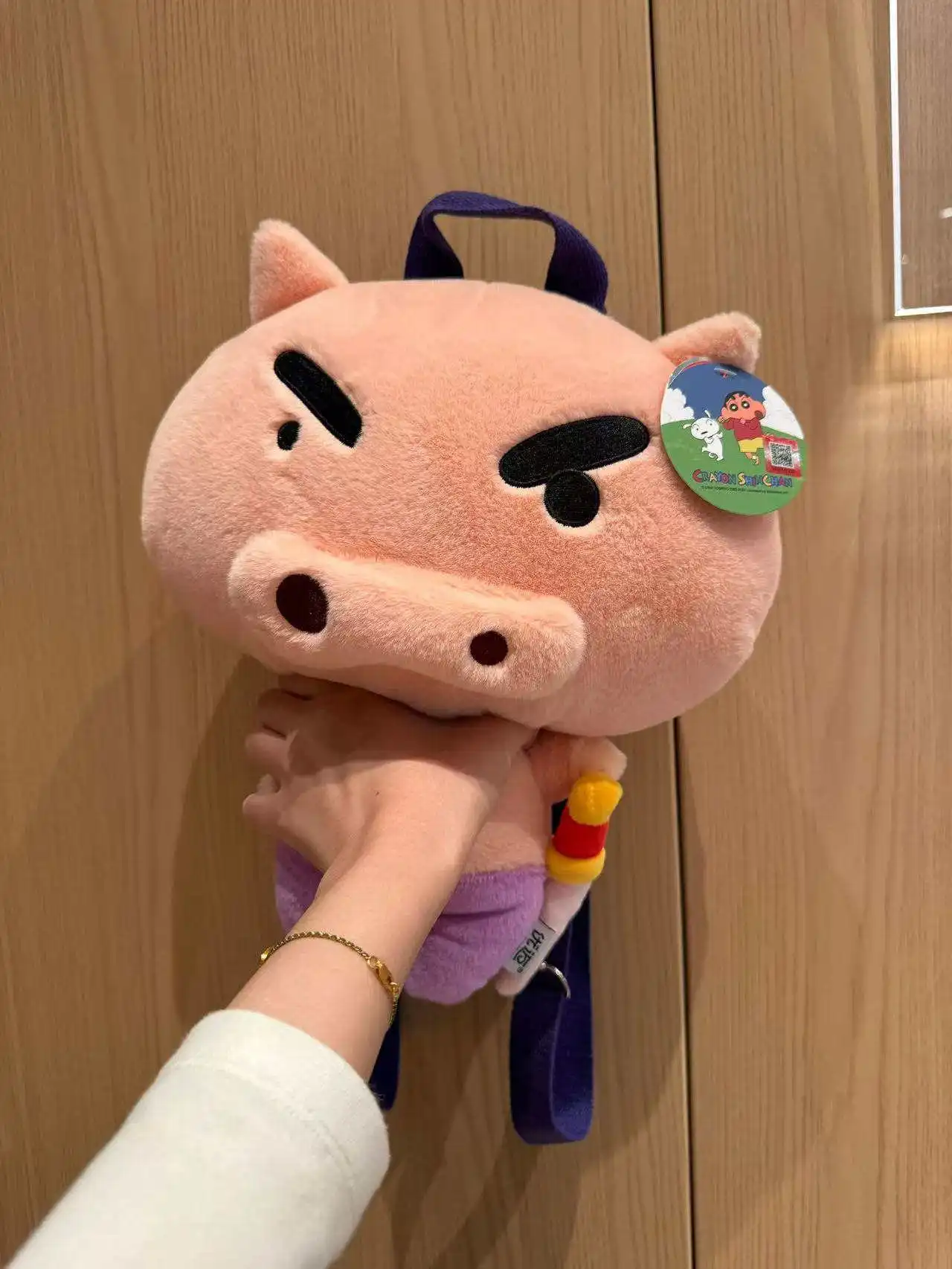 Shoulder Cartoon decoration animation Crayon Shin-chan Shiroemon Bag Plush Doll Bag Cute Cloth Doll