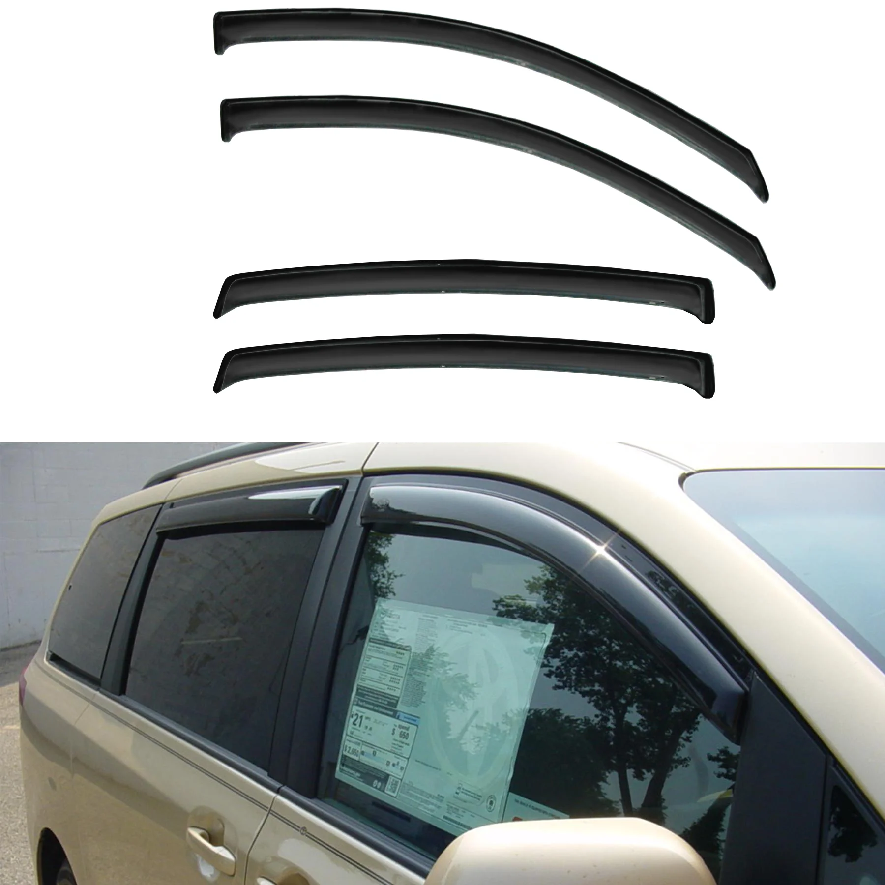 

4 шт. внешний канал солнцезащитный козырек от дождя, оконные козырьки для Toyota Sienna 2011-2020 гг.