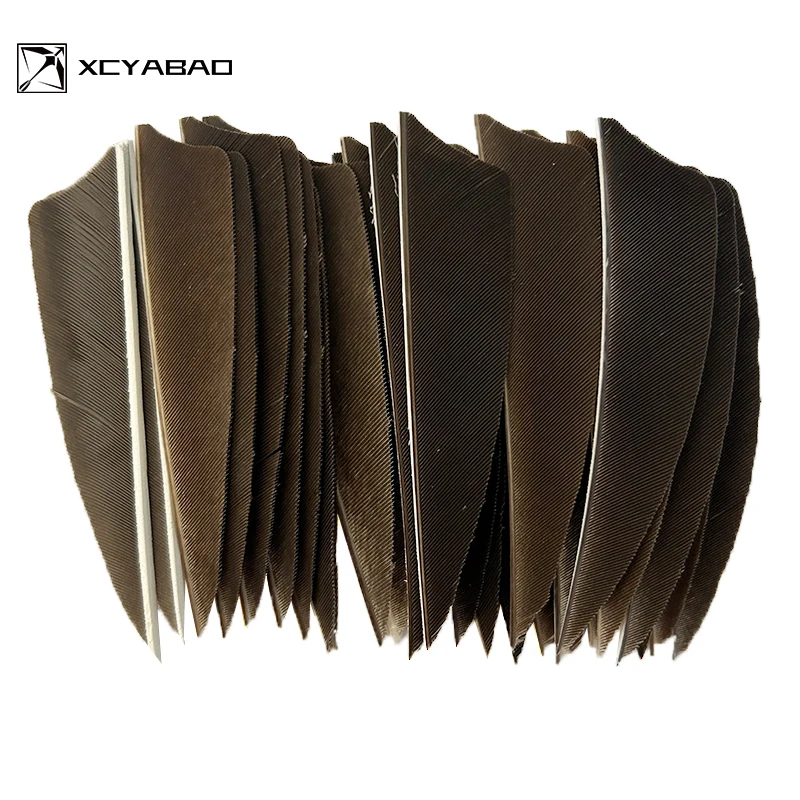 No Colored Archery Feather 3/4/5 inch 50pcs/bag Hunting Arrow Fletching Fletches Natural grey and stripe Turkey Feathers