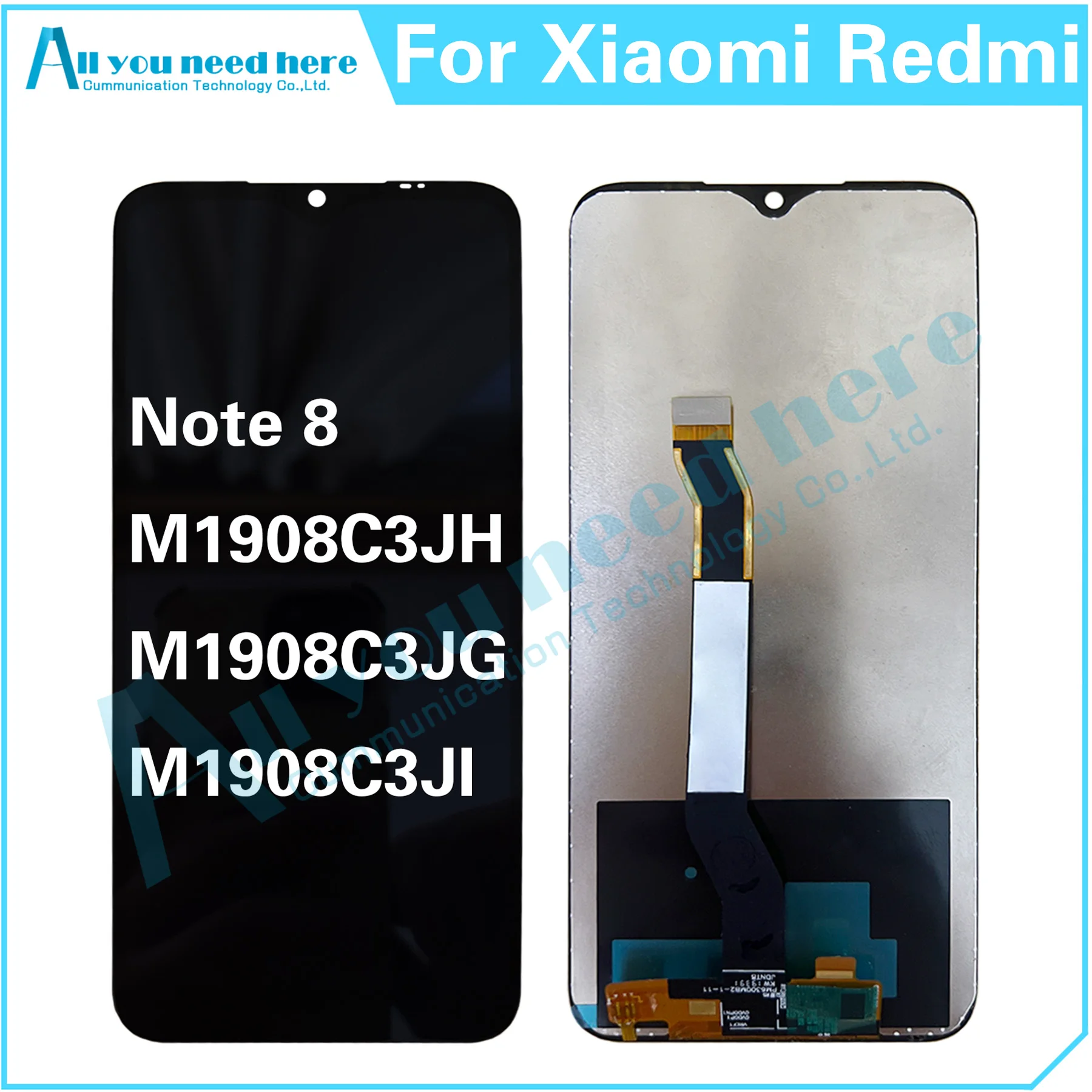 

100% Test For Xiaomi Redmi Note 8 M1908C3JH M1908C3JG M1908C3JI Note8 LCD Display Touch Screen Digitizer Assembly Repair Parts