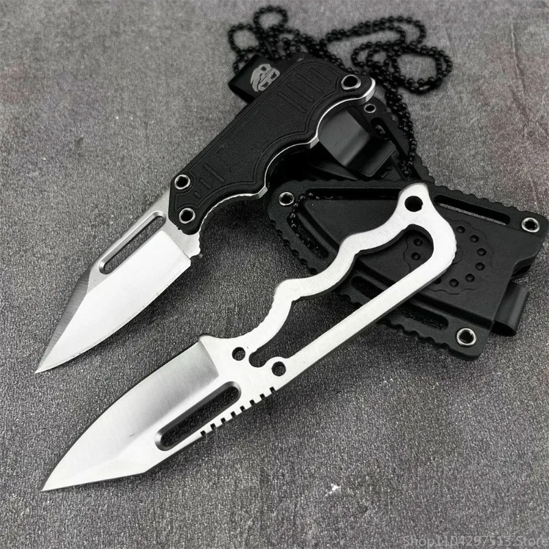 

Fixed Blade Knife, Portable Tactical Knife with ABS Scabbard, Outdoor Survival Combat Fixed Knife Military Tactical EDC Knife
