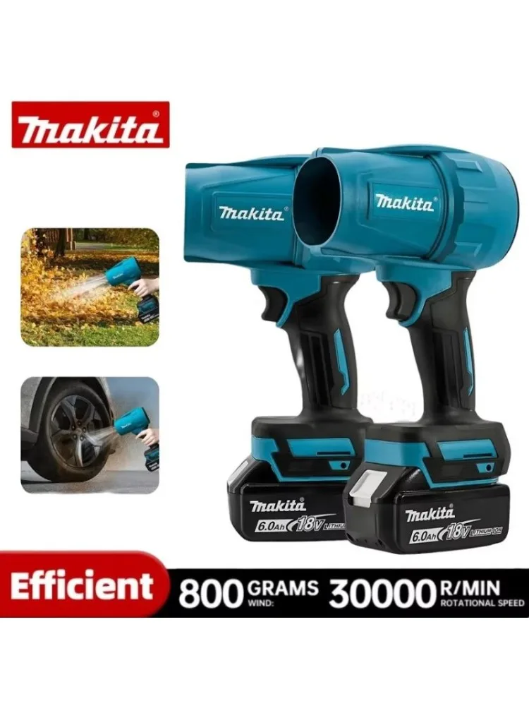 Makita 30000RPM Gewelddadige Blower Turbo Jet Fan Elektrische Luchtblazer Windsnelheid Turbo 18V Batterij Oplaadbaar Met Licht Auto Reiniging - afbeelding 2