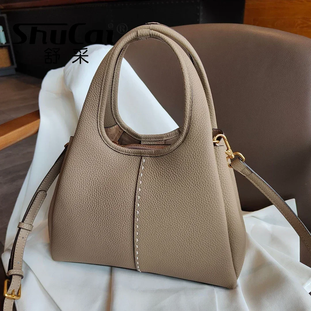 Genuine leather New vegetable basket handbag Korean commuting shoulder crossbody luxury designer bags for women