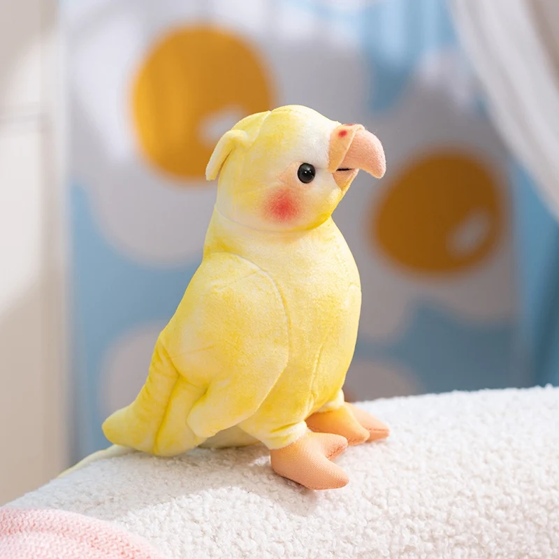 

Cute Lifelike Yellow Parrot Plush Stuffed Animal Toy Soft Simulation Bird Dolls for Children Girls Baby Birthday Gift Home Decor