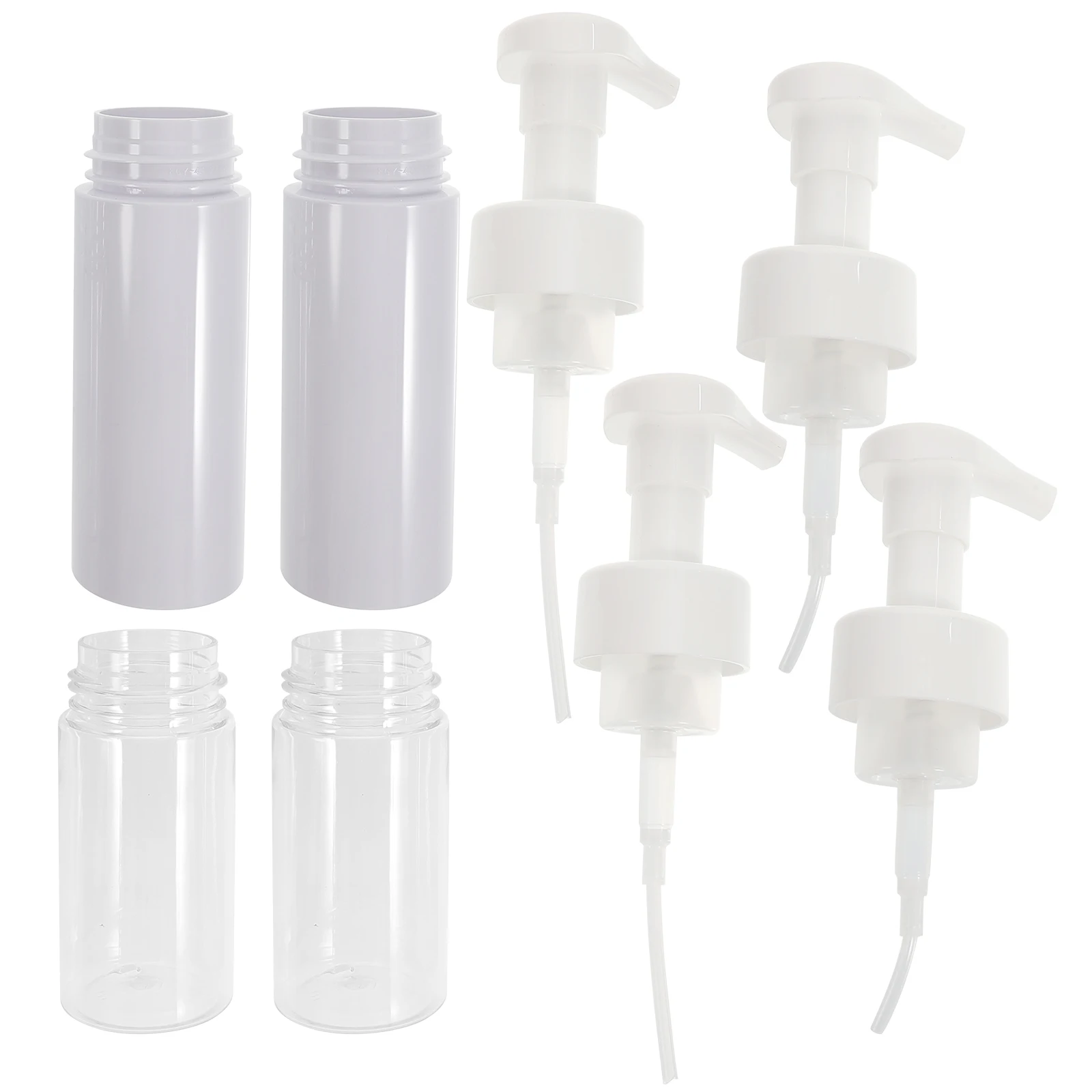 

4pcs Bubble Flask Travel Soap Dispenser Empty Foaming Pet Bottles Reusable Space Saving Shampoo Conditioner Sub Packing