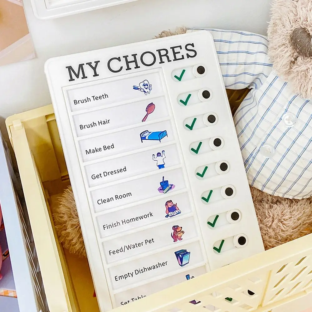 DIY Management Book Reusable Student Message Checklist Memo Plastic Board Children's Self-discipline Punch Card Chore Chart