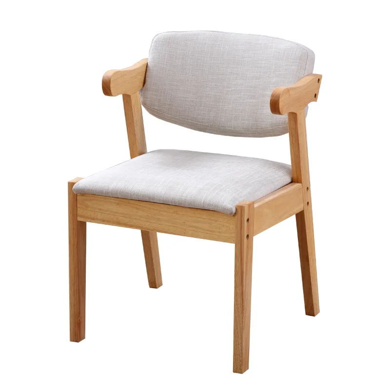 Nordic solid wood diningbook table chair theme restaurant horn chair backrest dining table hotel stool chair one piece