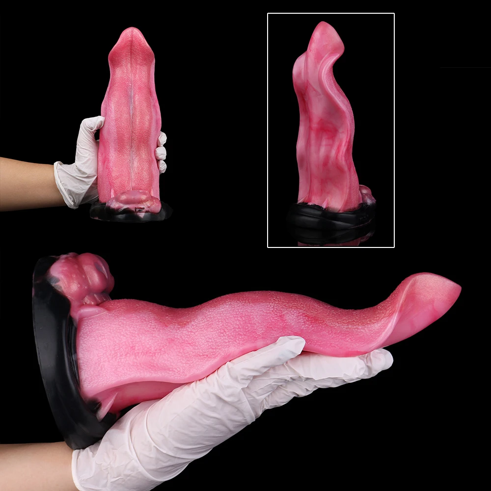 GBAR الخيال اللسان تصميم المكونات الشرج ثلاثة حجم قضبان اصطناعية مع مصاصة المهبل بعقب مدلك ألعاب جنسية من السيلكون للكبار النساء الرجال #4