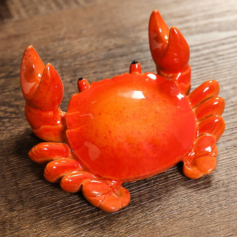 Crab Stand Phone Desktop Stand Creative Office Small Decoration Tea Pen Holder Ceramic Craft Home