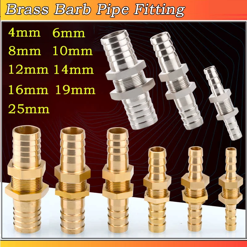 1pcs 4~25mm Brass Pagoda Water Tube Straight Fittings Joint Brass Barb Pipe Fitting Connector Hose