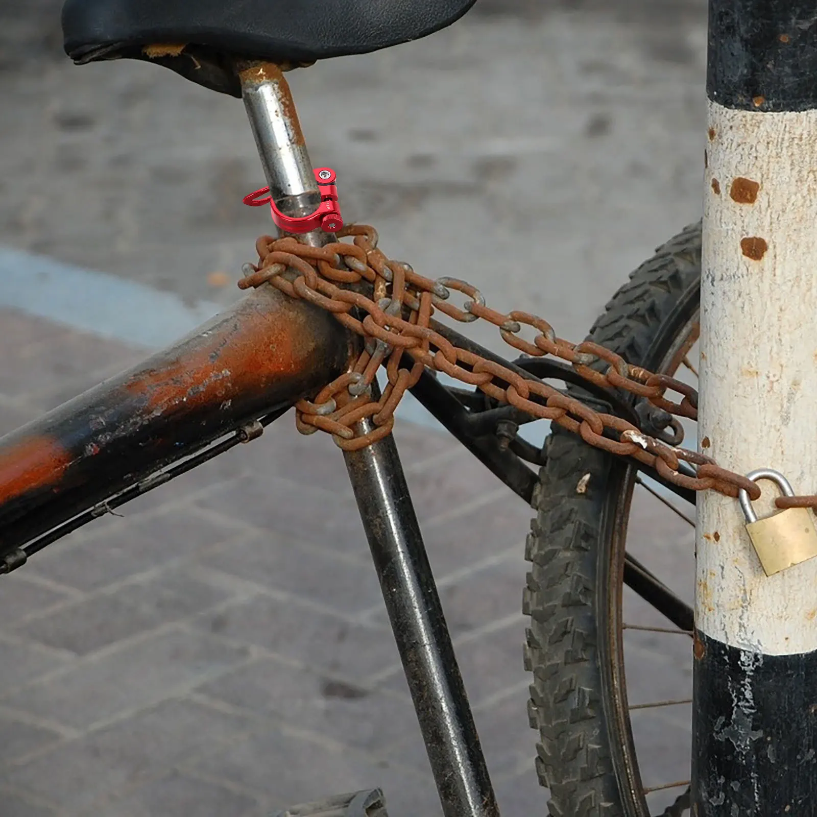 

Quick Release Seatpost Clamp Aluminum Alloy Lightweight Easy Install Durable Secure Bike Saddle Clamp Mountain Bike Accessory