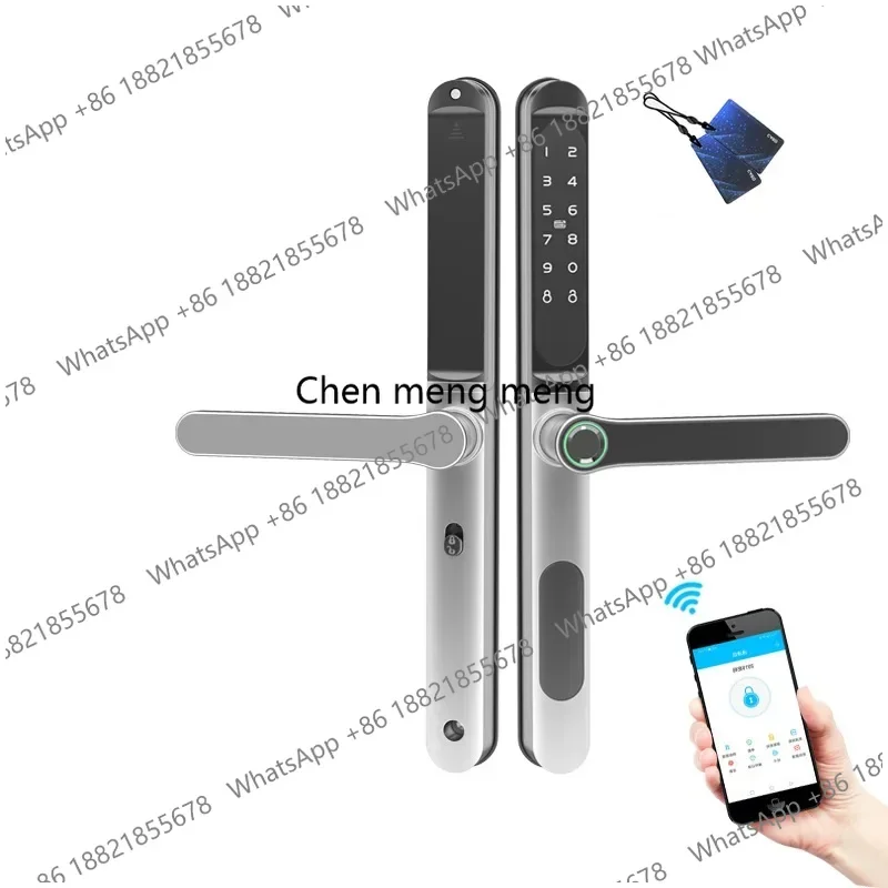 Outdoor Ttlock Slim Smart Lock Fingerprint Aluminum Sliding Door Lock Rfid Bluetooth Rf Id Security Protection Waterproof Locks