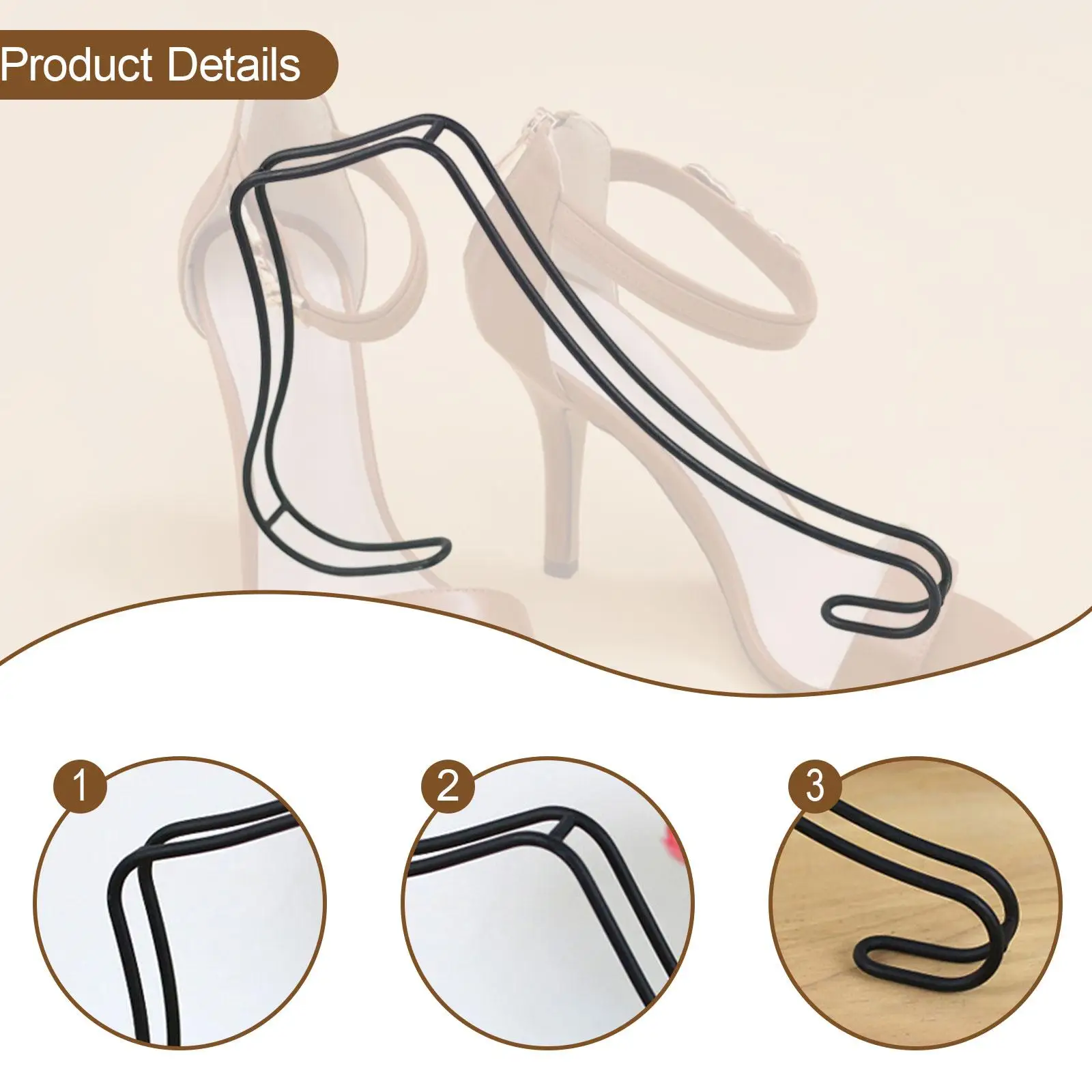 2Pcs Sandal Shoes Display Stand Inserts Sturdy for Home Retail Store Mall