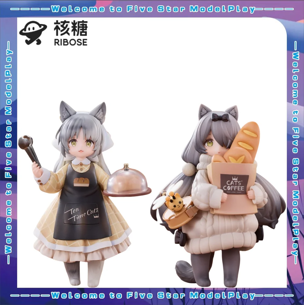 

【FS】RIBOSE DLC Meow Town Bakery Clerk Civet Cat Customer British Shorthair Figure Model Toy Gift