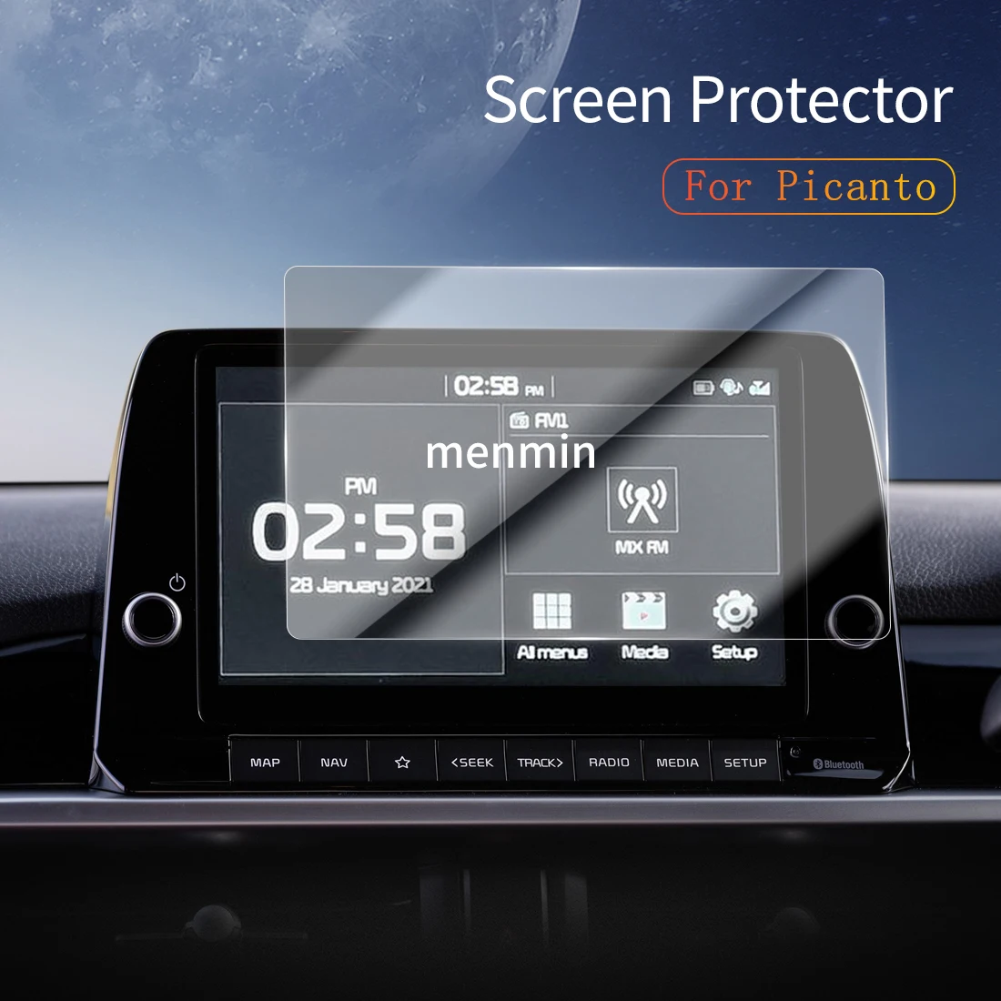 

Car Stickers Dash Carplay Mirror Screen Protector Display Tempered Glass Protective Film Vehicle For23 kIa Picanto