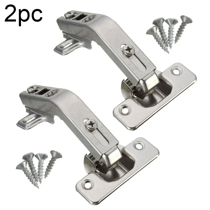 2PCS Hinges 135 Degree Plate Screws Set For Closet Doors Closets Corner Kitchen Cabinet Door Hinges Combination