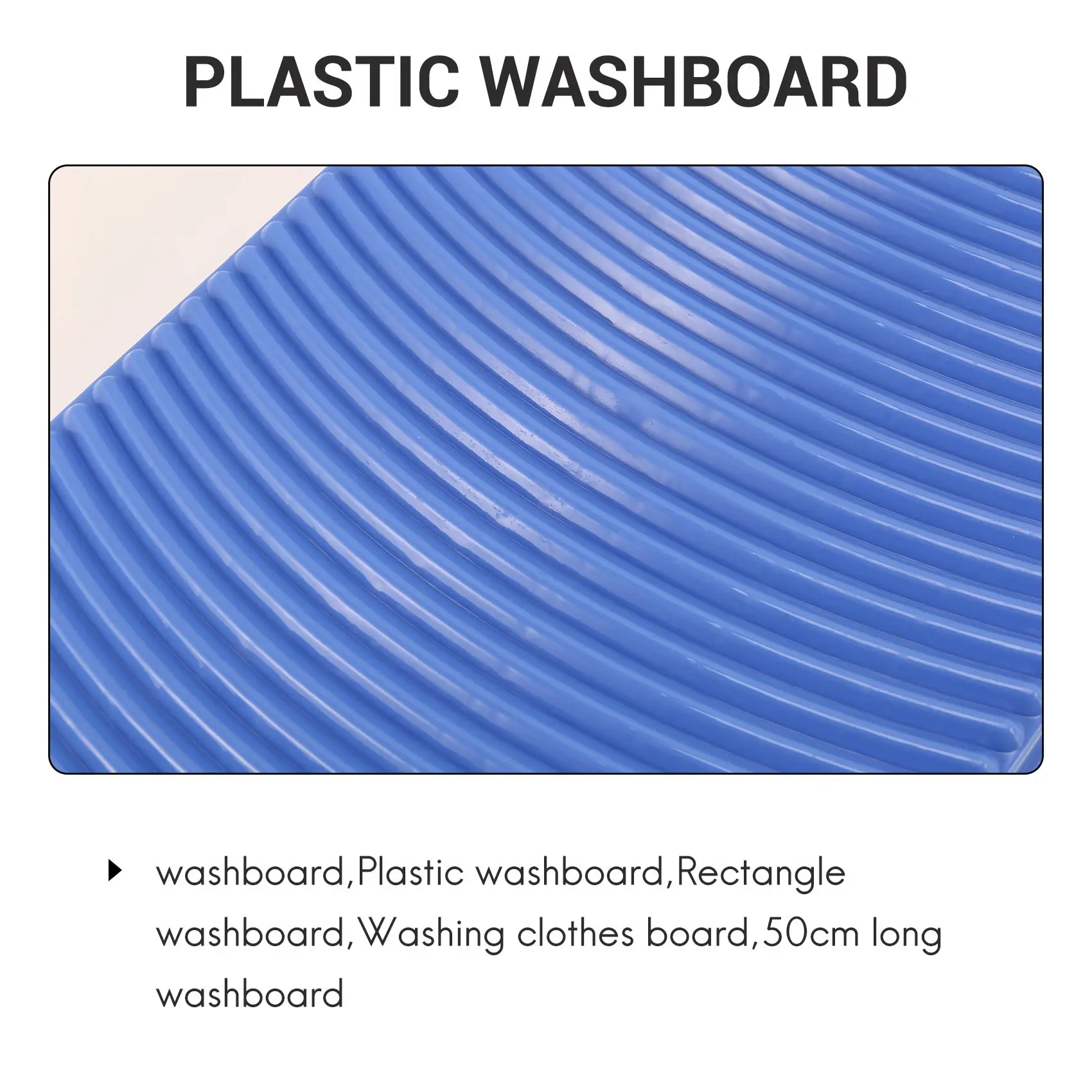 Plastic Rectangle Washboard Wash Clothes Board 50cm long red, green, blue random SQ