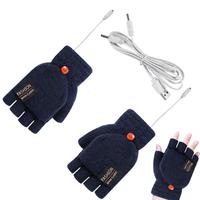 Warming Gloves For Women Full Half Finger USB Heated Gloves Typing Washable Full Finger Fingerless Electric Knitting Hand Warmer