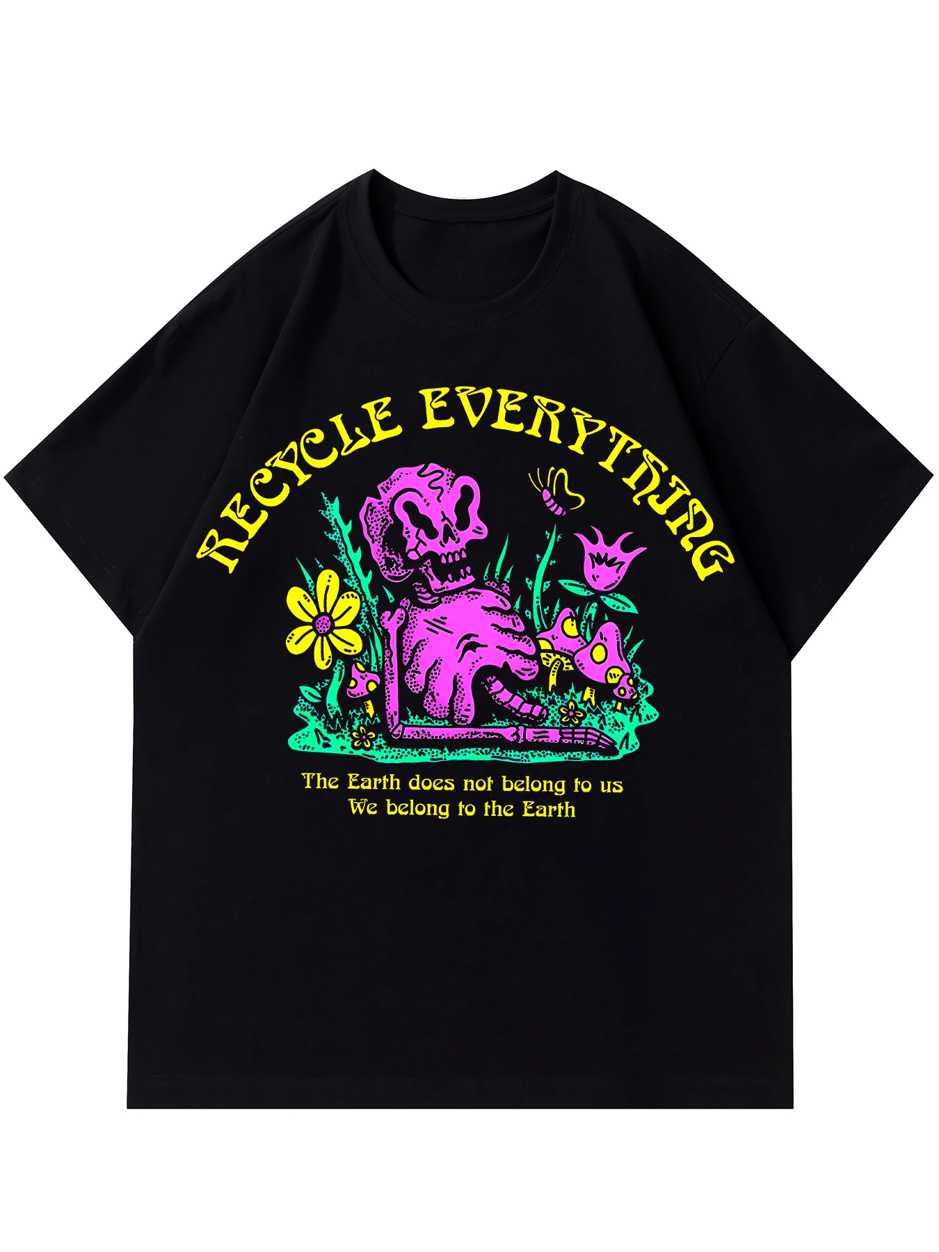 تالنت تحميل الرجال الشيطان الرجعية القطن تي شيرت أسود الشارع الشهير الجرافيك المحملة مع قبعة الساحرة الخفافيش وضعت الإملائي عليك