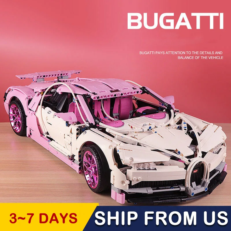 

Technical Compatib Hot Sale 1:8 Ideas PINK Buga-tti Super Car Model Assembled Building Blocks Modular Toys Gifts Kit 42083