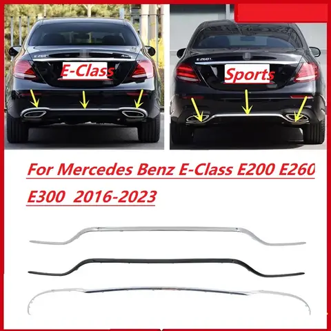 메르세데스 벤츠 E 클래스 E200 E260 E300 2016-2023 용 후면 범퍼 장식 스트립 크롬 스트립