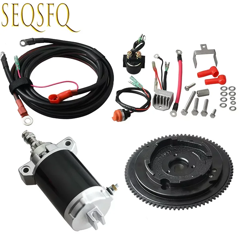 Outbaord Rear Control Change to Electric Start Engine Kit for Yamaha 4 stroke 15HP 66M PARSUN HIDEA 15HP 18HP Replace Parts