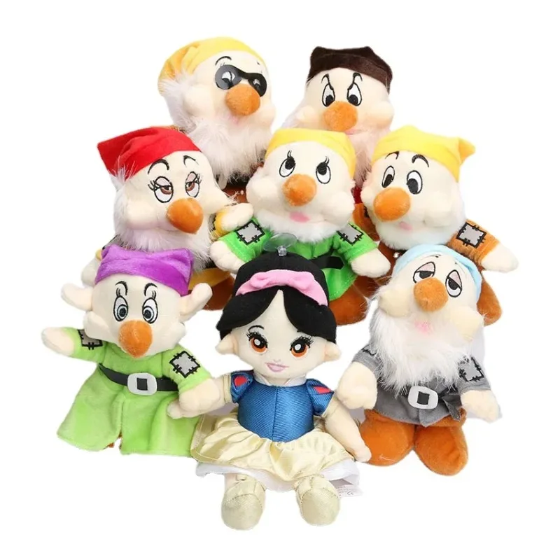 

8pcs/lot Kawaii Disney Anime Snow White and the Seven Dwarfs Plush Toy Cartoon Princess Stuffed Doll Pillow home decor girl gift