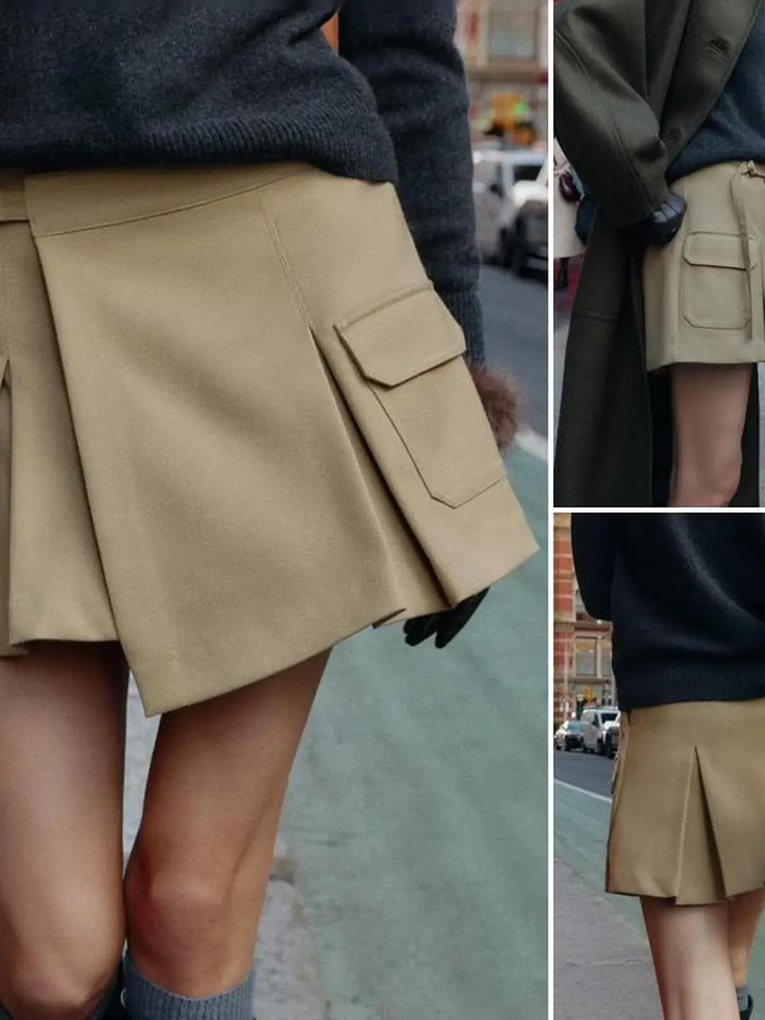 

High Waist Double Breasted Faion Decorative Bule Work Skirt Pants Autumn Winter Thiened Long Sve Cotton Women's Wear