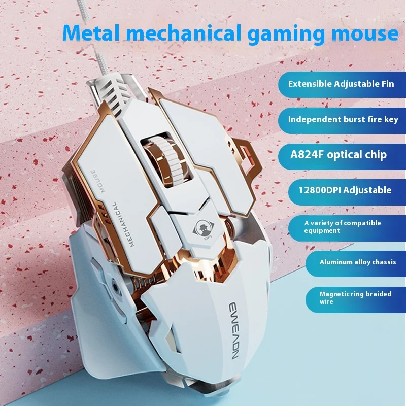 Forward Mechanical E-Sports Cable Mouse Metal Macro Programming Game Desktop Computer Notebook E-Sports Eat Chicken