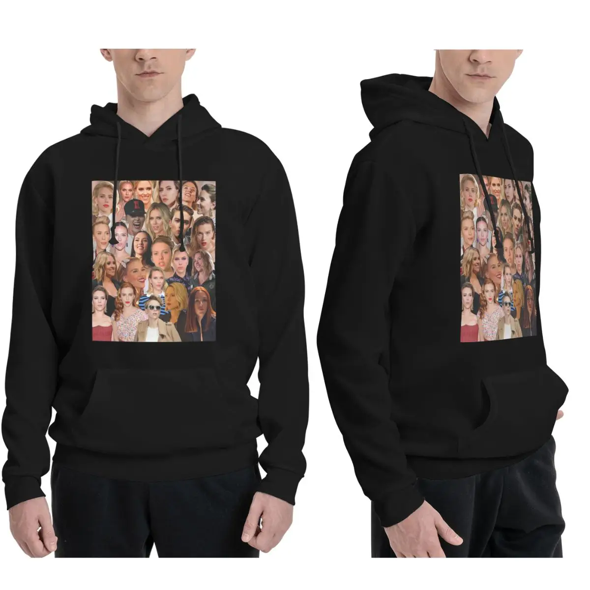 سكارليت جوهانسون صور الكولاج هوديس الرجال النساء عارضة البلوز البلوز أزياء طويلة الأكمام الملابس الخريف الشتاء