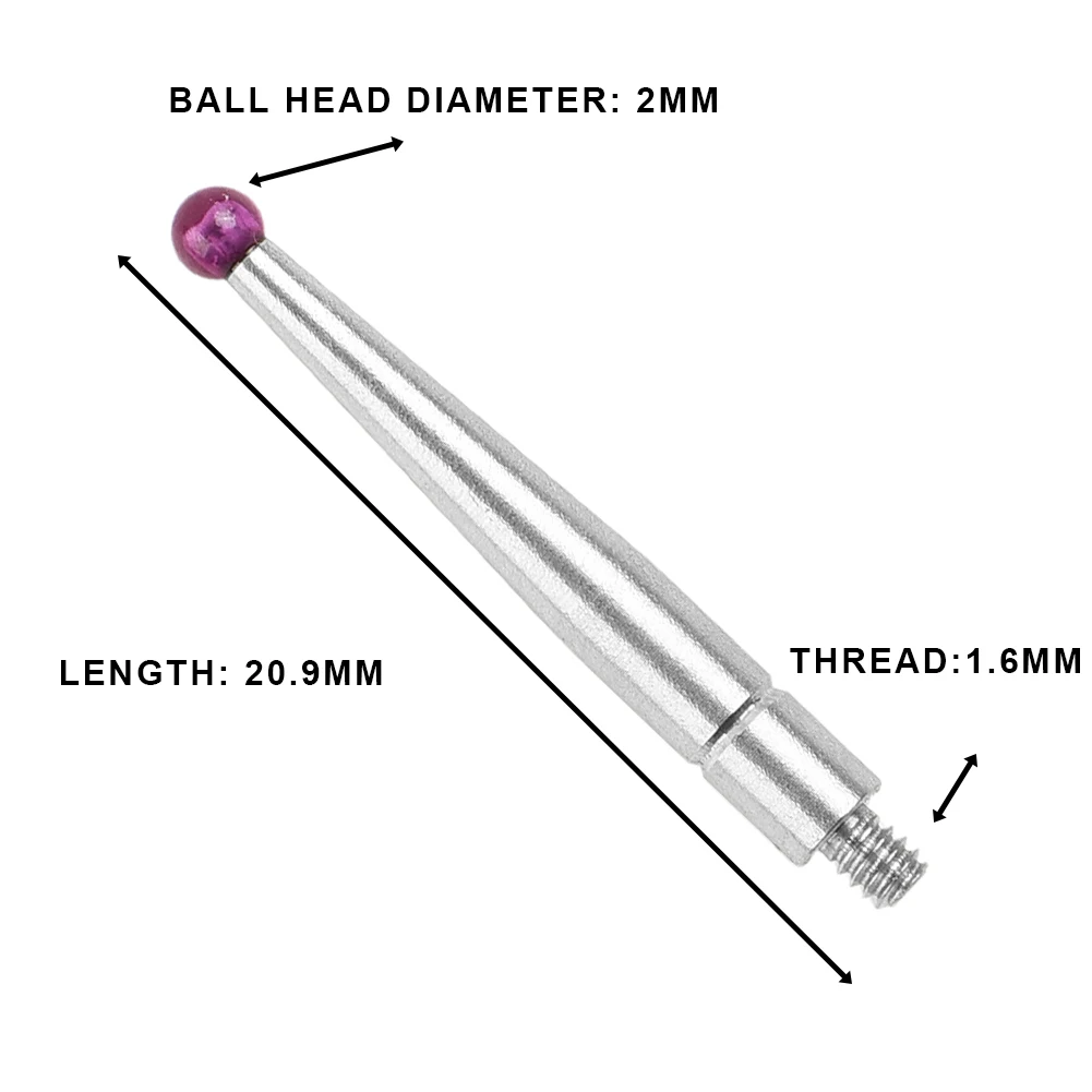 1pc Tungsten Carbide Indicator Contact Points For Interapid Mitutoyo Thread M1.6 Dial Test Indicator