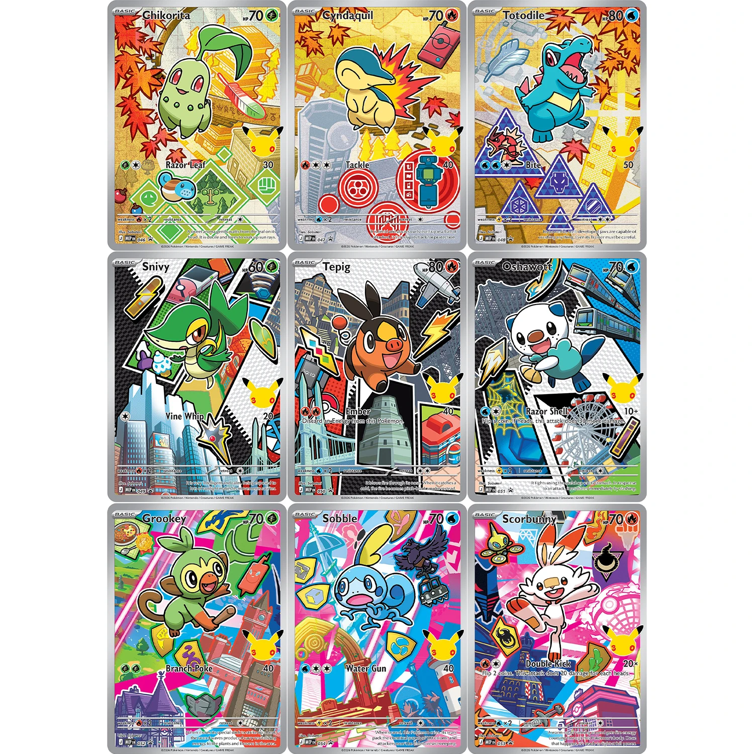 PKM Card MEP Black Star Promos First Partner Illustration Collection Series 2 Proxy Replica Collectibles Game Anime Foil Cards