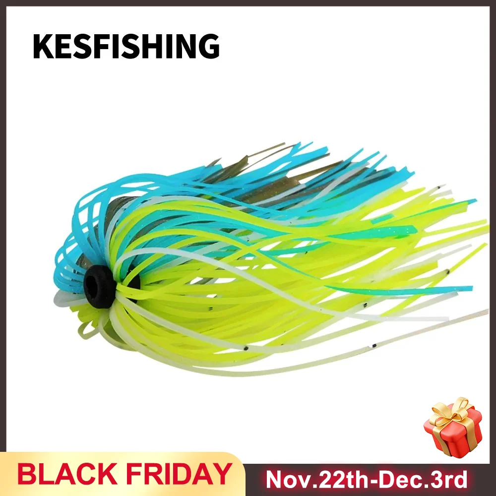 KESFISHING Silicone Skirt 5pcs Soft lure Hook Jig Head Fishing Accessories For Hooks Metal Jig Many Beautiful Flashing Colors