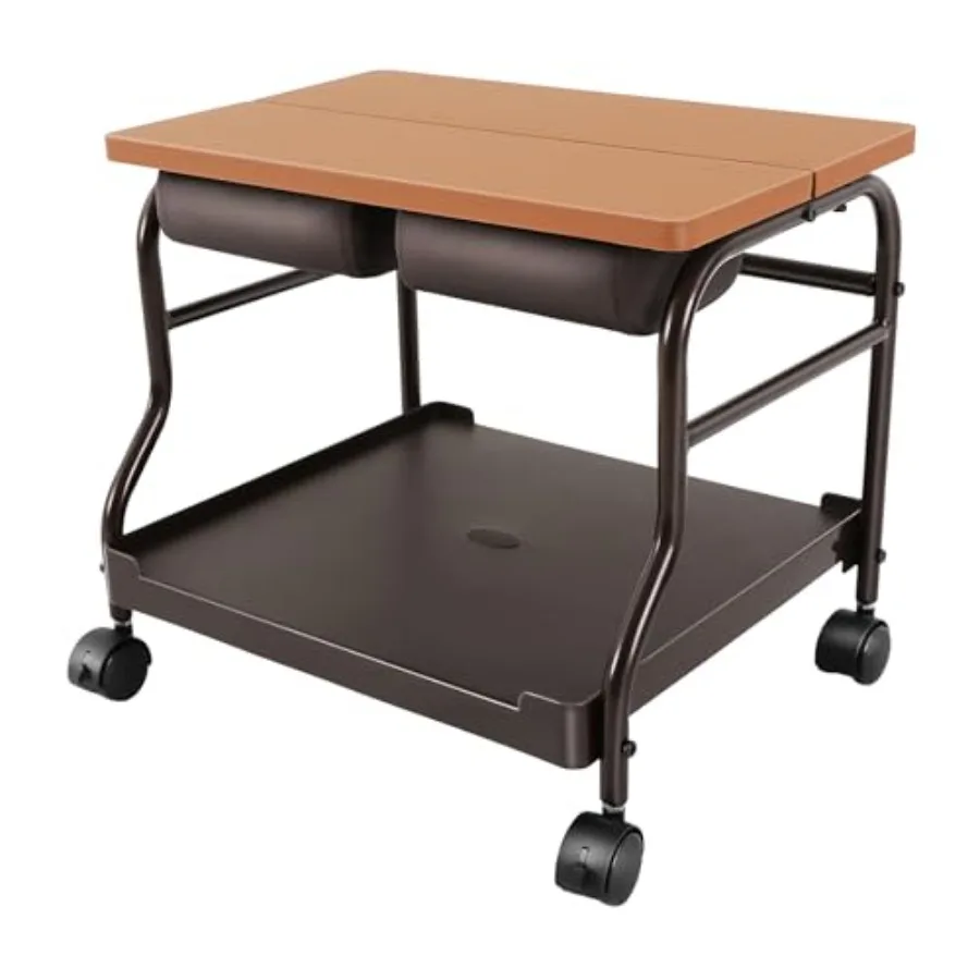 

Portable Pedicure Cart with Foot Bath Lightweight Footrest Cart for Beauty Salon Manicure or Spa White and Silver Foldable Desi