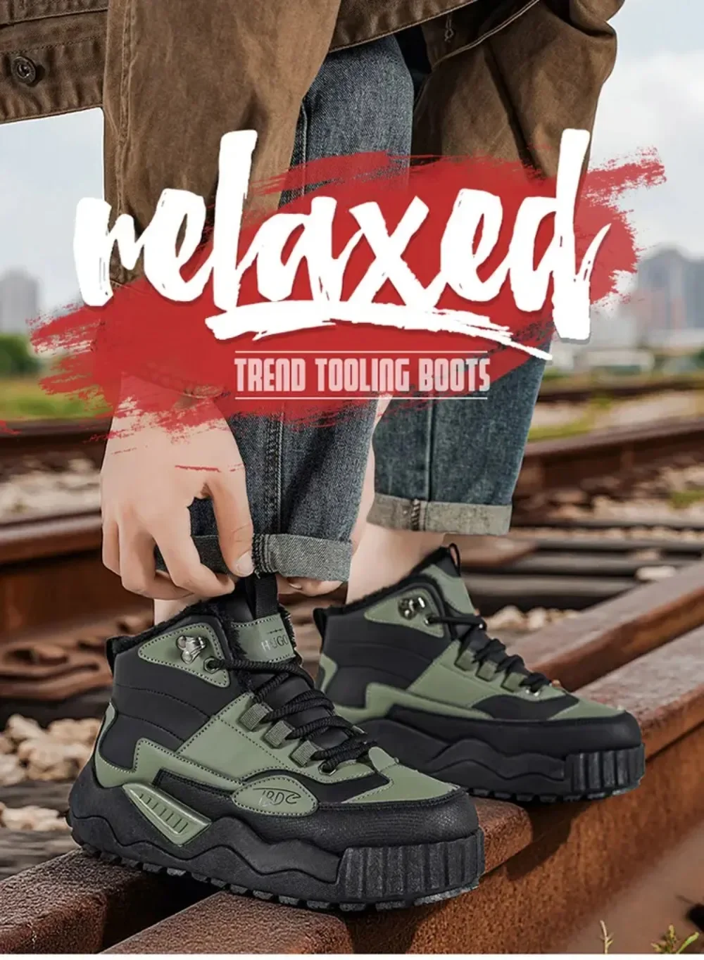 الشتاء الرجال ملابس العمل حذاء من الجلد الدافئة أفخم سميكة وحيد الثلوج الأحذية الارتفاع زيادة مقاوم للماء الدانتيل يصل الرجال أحذية قطنية في الهواء الطلق #5