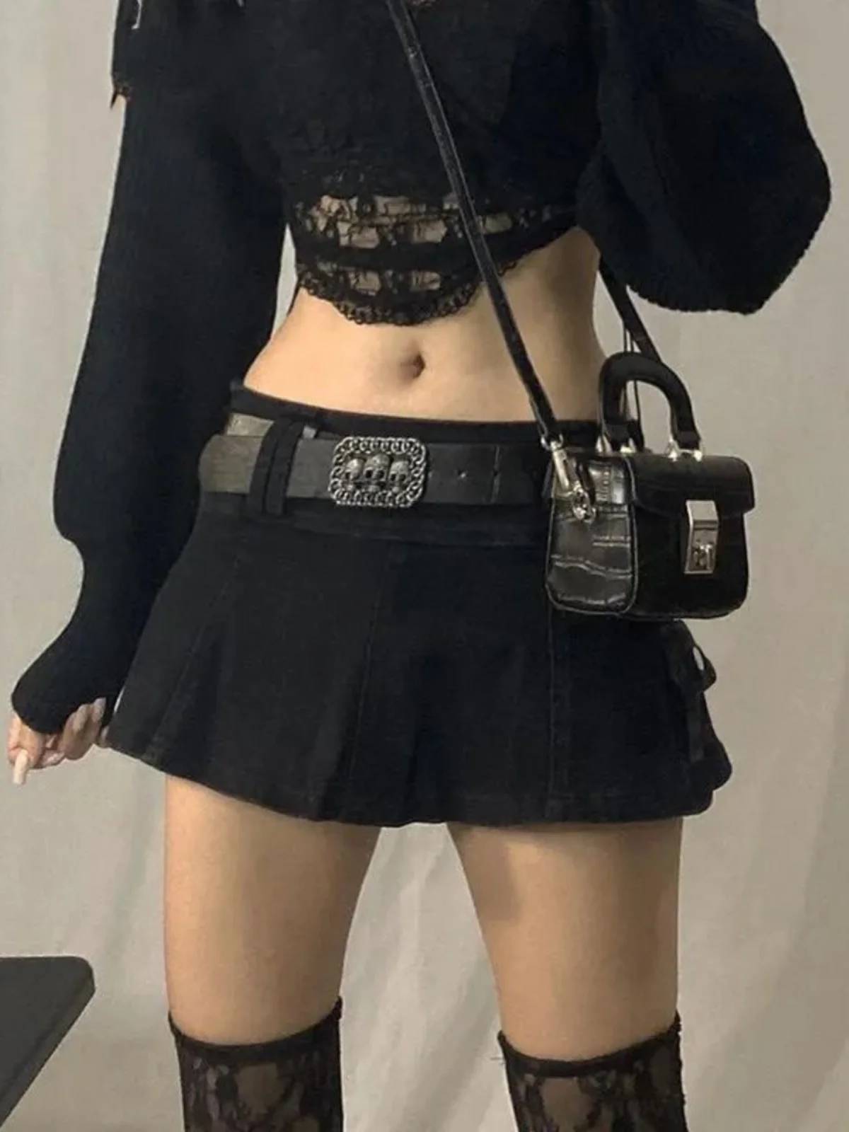 

Джинсовая юбка Street Sle Spicy Girl Embellied с юбкой трапециевидной формы для молодых женщин 8–24 лет, лето 2024 года