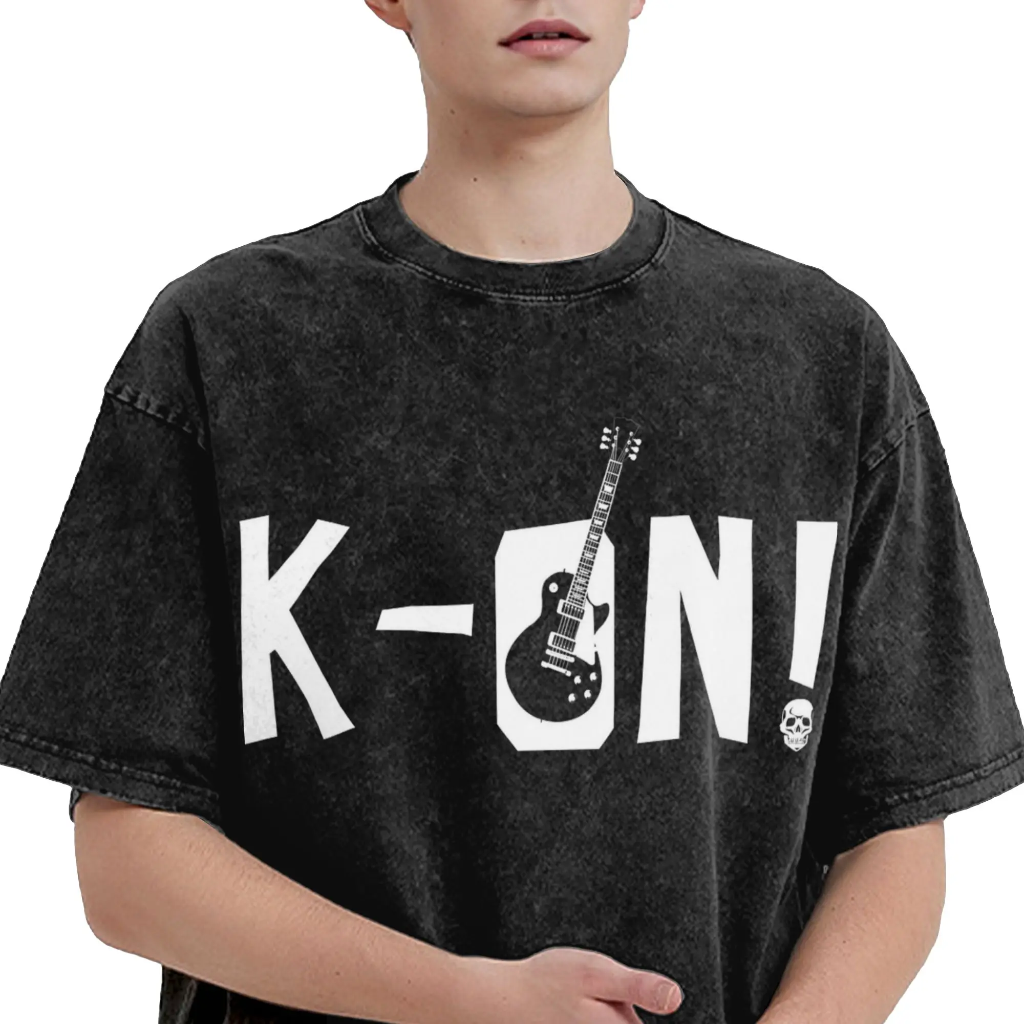 Harajuku Washed Shirt K-On Houkago Tea Time Merch Retro T-Shirts Oversize  Streetwear Short Sleeve Summer Tees