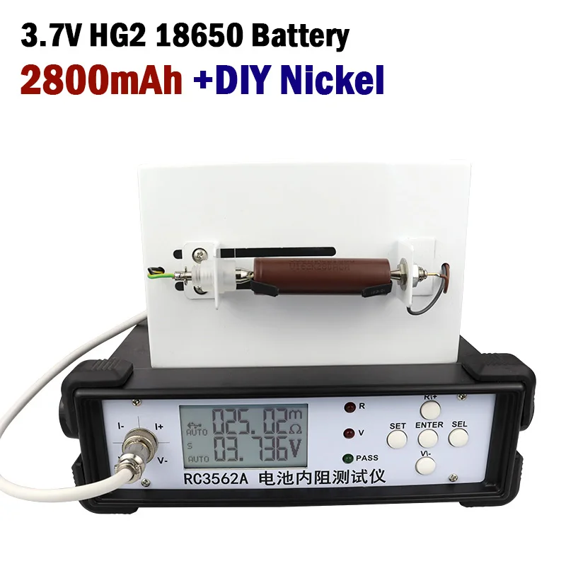 HG2 3.7V 18650 Battery for Screwdriver 18650 Rechargeable Li-ion Batteries High Current Discharge 30A Power Cell(Welding Nickel)