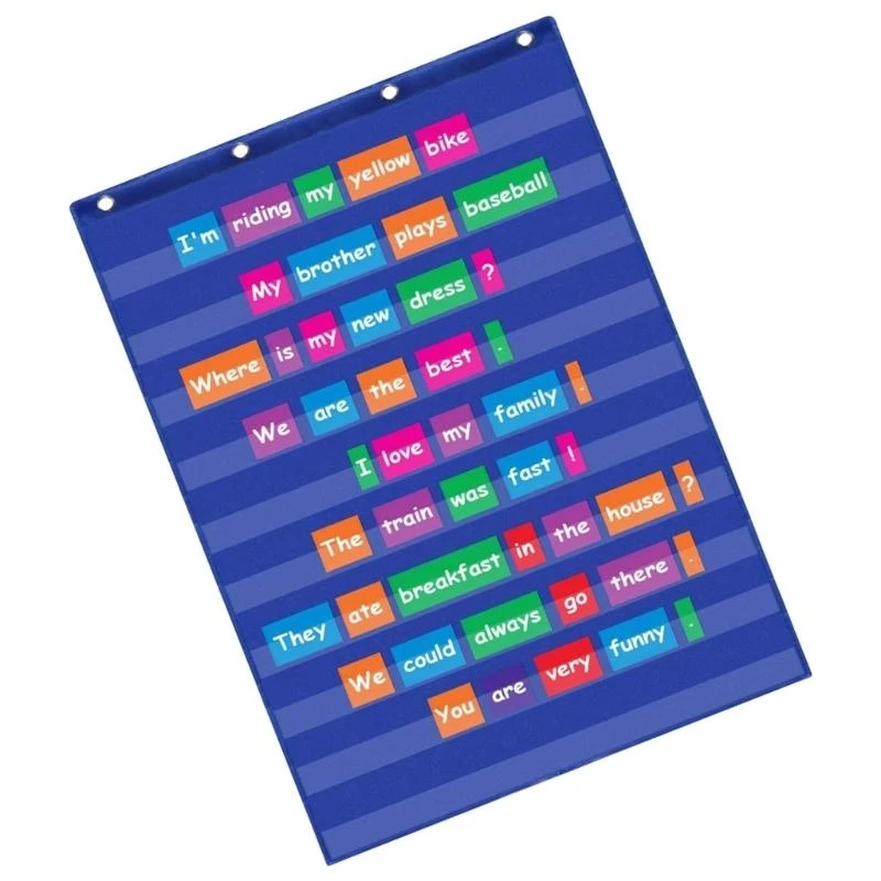 

CORA Wall Hanging Pocket Charts Standard Pocket Charts 10 Clear Pockets Words Chart for Classroom Home Office Use