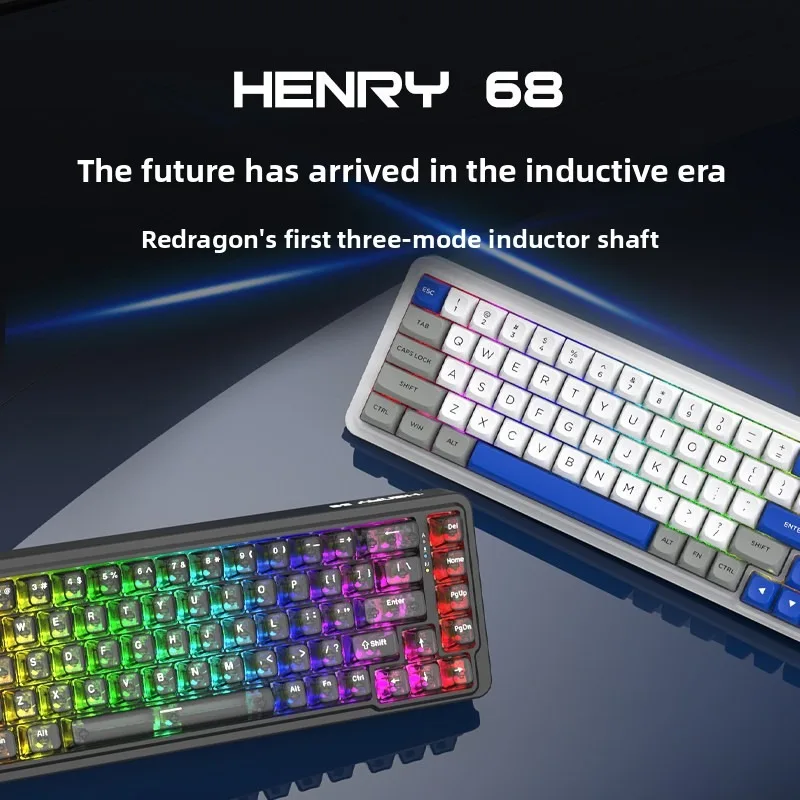REDRAGON Henry68 Wireless Bluetooth  Keyboards RGB Backlight Ergonomic Design Three-mode E-sports Gaming Laptop Accessories