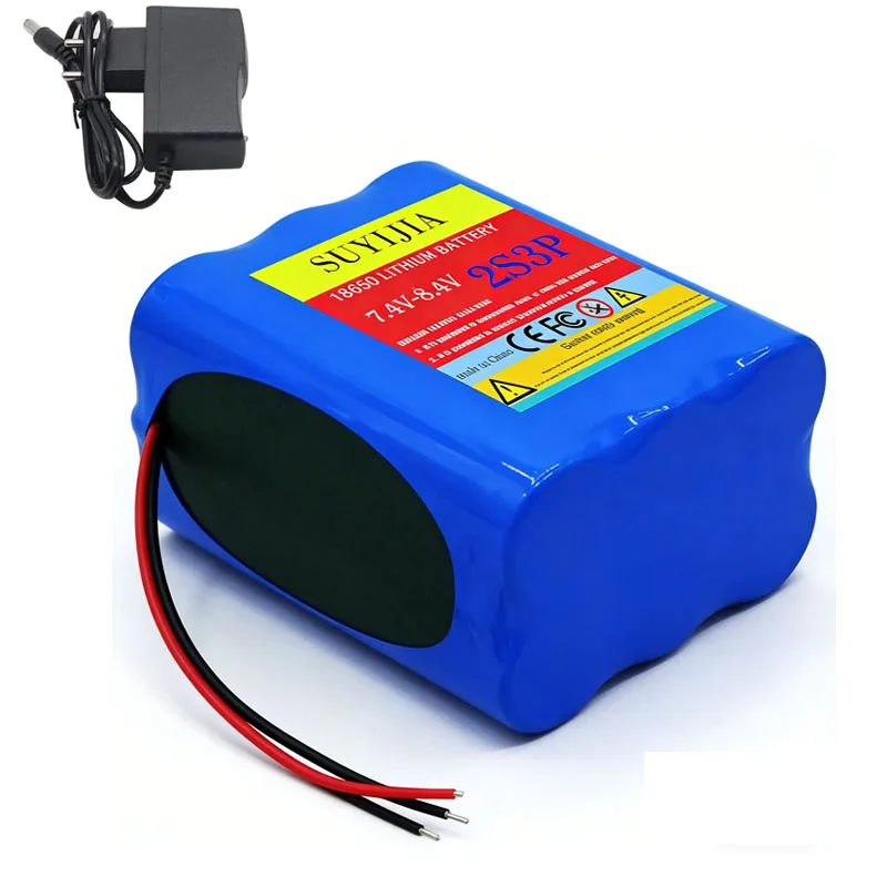 7.4V/8.4V 28Ah 2s3p 18650 Lithium Battery Suitable for Bicycle Lights, Fishing Lights, and Remote Control Ship Audio