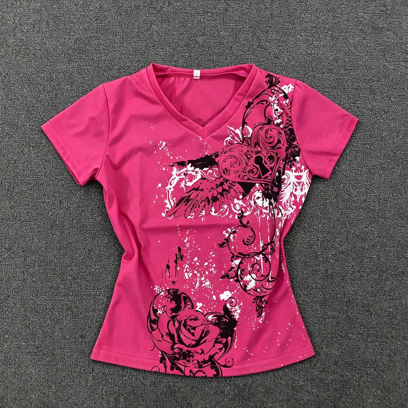 Summer New Millennium Women's Y2K Slim Fit T-Shirt Spicy Girl Retro Style Women's Printed Top