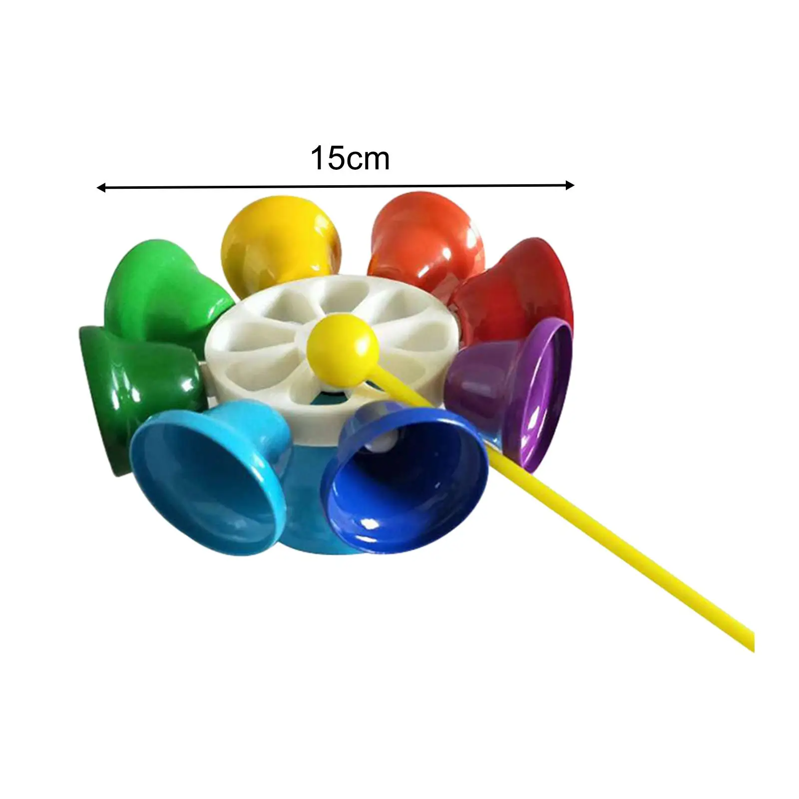 8-notowy dzwonek ręczny dla niemowląt Zabawka muzyczna rozwojowa Kolorowy dzwonek obrotowy