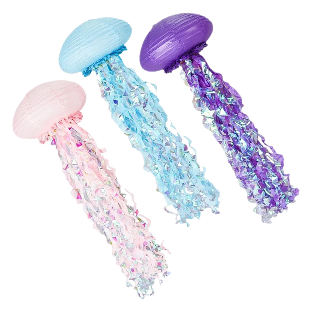 

3pcs Jellyfish Jellyfish Lamp Hanging Lanterns Colorful Hanging Decorations Birthday Party Ocean Theme Festive Supplies