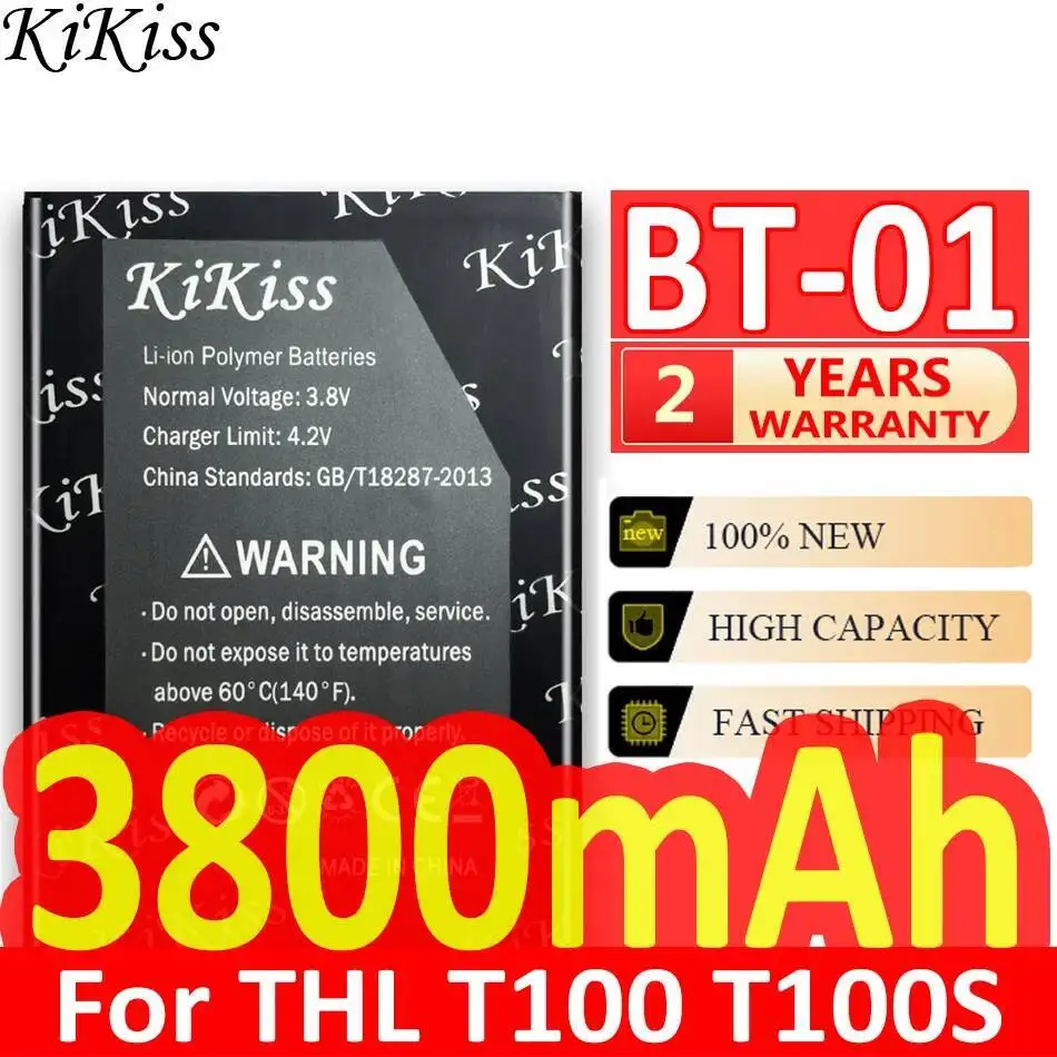 Надежная мощность 3800 мАч для легкого аккумулятора мобильного телефона Thl T100 T100S T11 BT-01 Надежная мощность 3800 мАч для легкого аккумулятора мобильного телефона Thl T100 T100S T11 BT-01