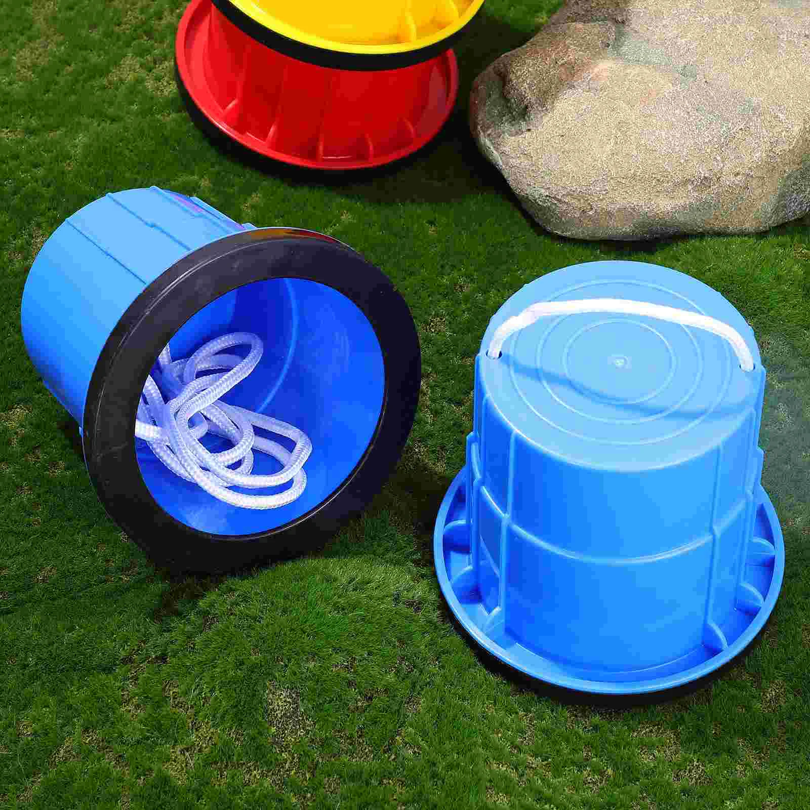 3 Pairs Stilts Creative Toys Kids Toddler Children's Bucket Pot Plastic for