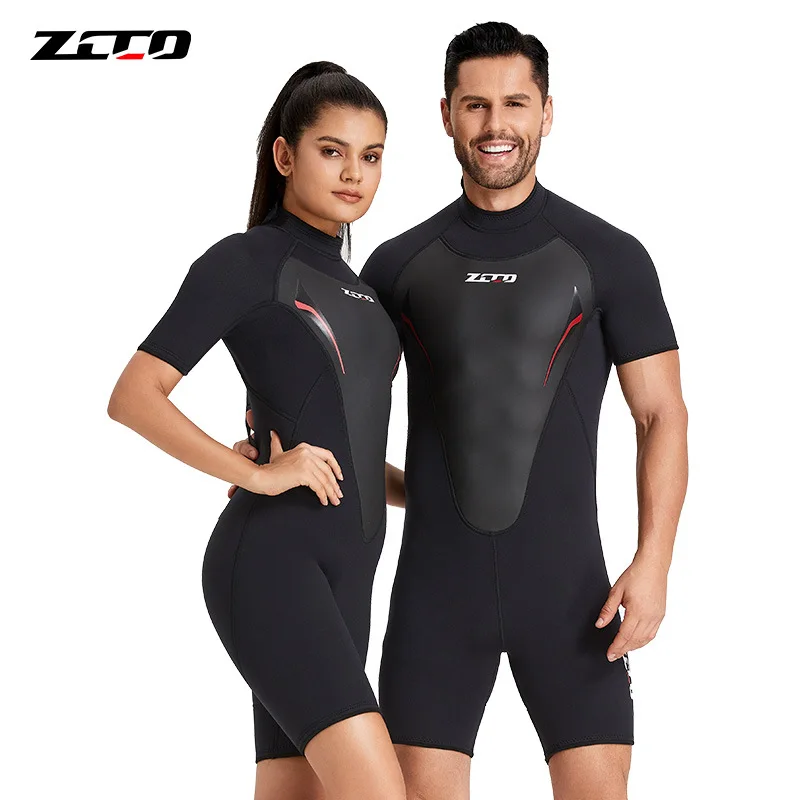 

New3MMDiving Suit Men's One-Pieces Short Sleeve Thickened Cold Protection Warm Diving Suit Women's Surfing Snorkeling Sun Protec